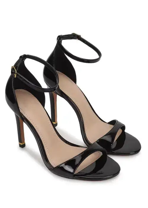 Women Black Strappy Stilettos